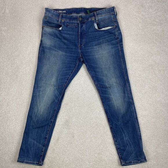 G-Star Raw D-Staq 5-Pocket Slim Denim Jeans Mens Size 36x29 Distressed - Picture 1 of 16